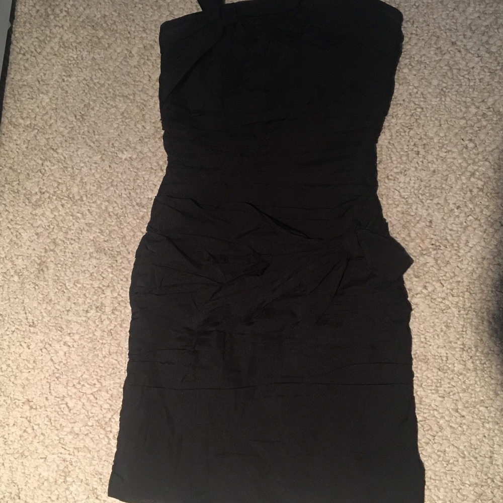 Black strapless dress